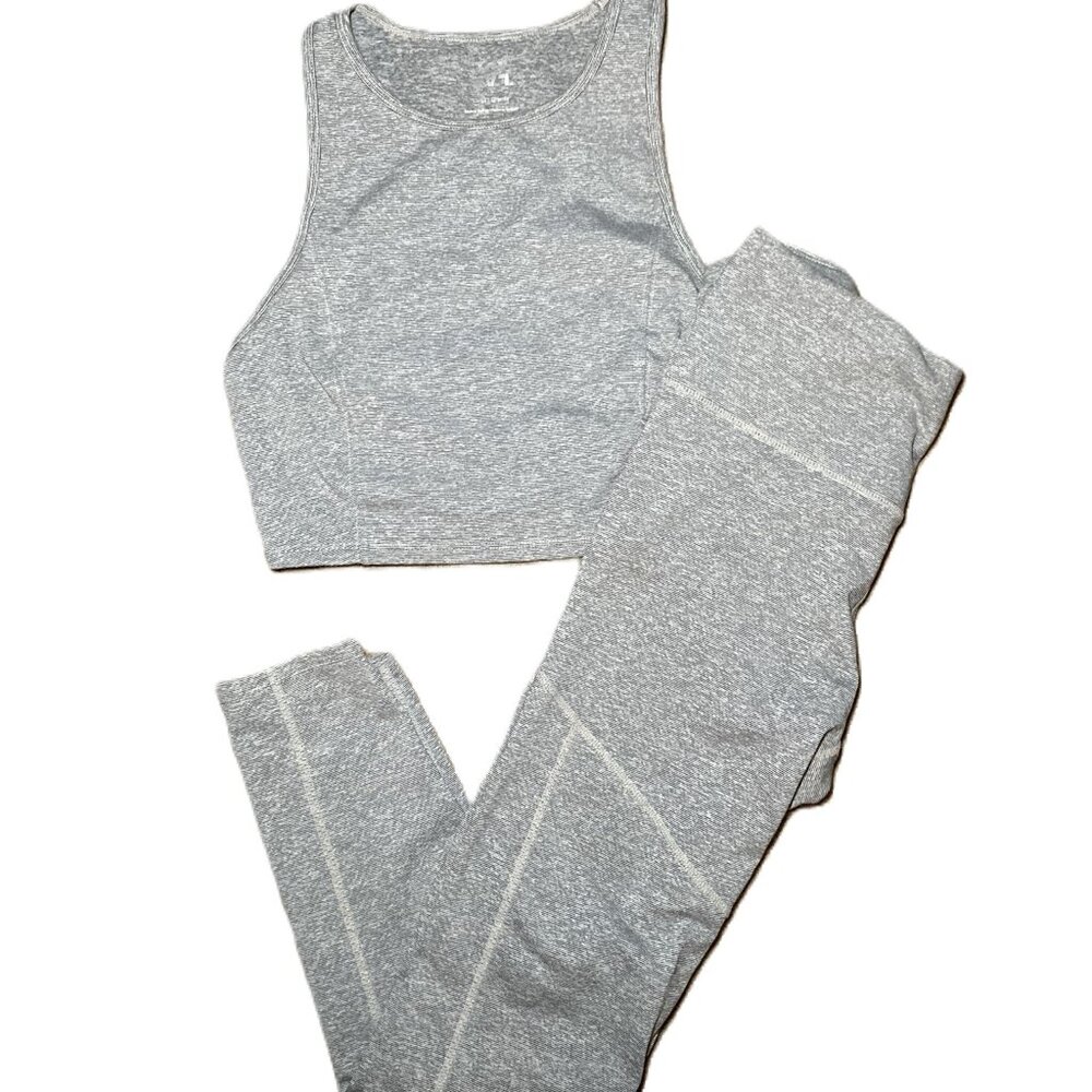 NWOT JoyLab Heather Gray Activewear Sports Bra and Leggings Set